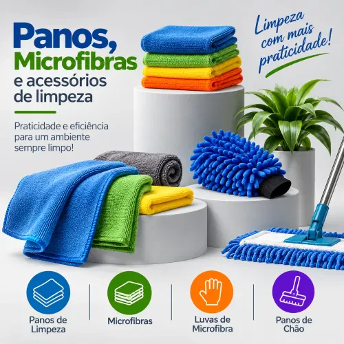 Panos, Microfibras e Acessórios de Limpeza